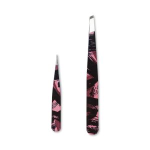 JAPONESQUE Limited Edition 2-Piece Slant & Point Tweezer Set, Made with Hand-sharpened Stainless Steel for Shaping and Defining Brows,"