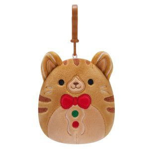 Squishmallows Official Plush 3.5 inch Gingerbread Cat Clip On - Childs Ultra Soft Stuffed Toy