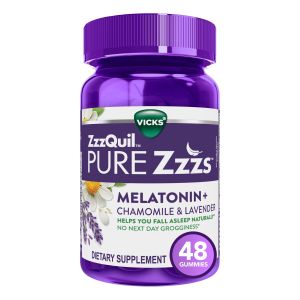 Vicks ZzzQuil Pure Zzzs Melatonin Sleep Aid Gummies, Dietary Supplement, 48 Ct"