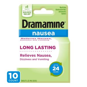 Dramamine Nausea Long Lasting, Nausea Relief Tablets, 10 Count"