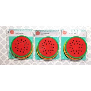 Drink Coasters Fruit Themed 3.5" Diameter 3 Packs of 4