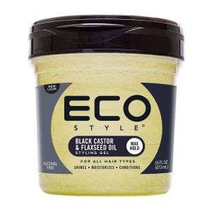 Eco Styler Black Castor & Flaxseed Oil Hair Styling Gel, 16 oz., Moisturizing, Nourishing, Unisex"