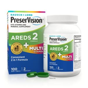 PreserVision AREDS 2 + Multivitamin, 2-in-1 Eye Vitamin, Contains Vitamin C, D, E & Zinc, 100 Softgels"