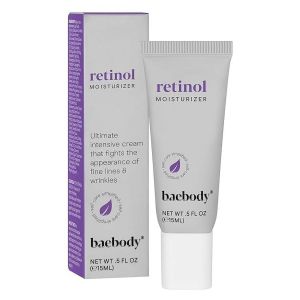 Baebody Critically Acclaimed Retinol Moisturizer & Face Cream with Anti Wrinkle & Anti Acne Retinol, Jojoba Oil and Vitamin E, Retinol Cream for Face and Neck - Travel Size, 0.5 Fl Oz"