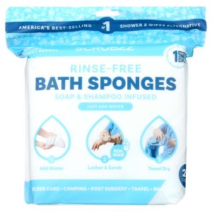 Triumph Hosiery Scrubzz Rinse-Free Bath Sponges - Disposable Bathing S