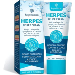 Roycederm Herpes Cream, Relief Cream for Herpes Suffers, Gentle Treatment for Sensitive Skin- 60g"