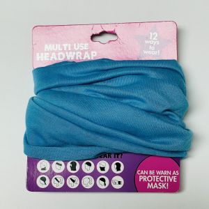 HER Multi Use Headwrap Blue 12 Ways to Wear - Headband/Protective Mask/Pony NEW