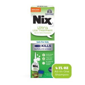 Nix Ultra Superlice Treatment, All-in-One Shampoo, 4 fl oz & Lice Removal Comb"