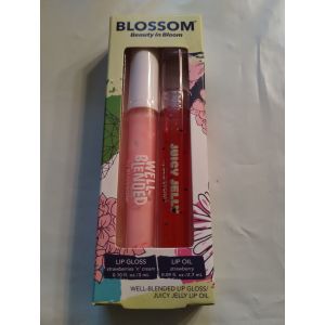 Blossom Strawberries N Cream Lip Gloss & Strawberry Lip Oil Well Blended Juicy