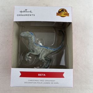 2022 HALLMARK Jurassic Park BETA Velociraptor Dinosaur ORNAMENT Christmas Blue