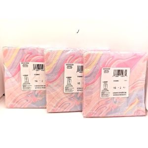 Amscan Pink Marble 3 Packages Paper Napkins 48 Total- 2 Ply Luncheon