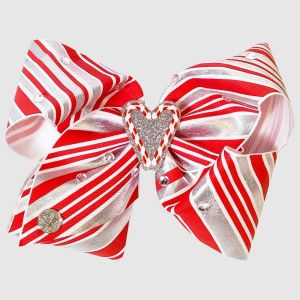 Girls' JoJo Siwa Candy Cane Hair Clip Bow - Red