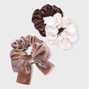 Textured Bow Hair Twister Set 3pc - a New Day™ Brown