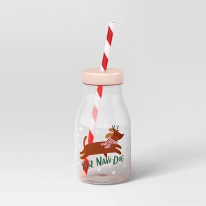 12oz Christmas Copper Feliz Navi Dog Tumbler with Straw - Wondershop™