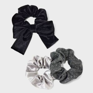 Textured Bow Hair Twister Set 3pc - a New Day™ Gray