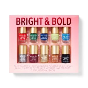 Mini Nail Polish Gift Set - Bold & Glam - 10ct