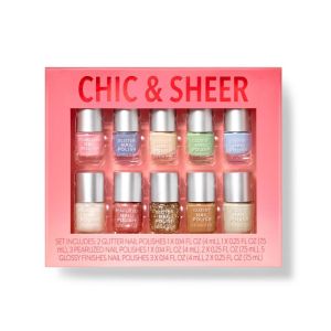 Mini Nail Polish Gift Set - Chic & Sheer - 10ct