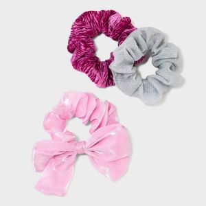 Textured Bow Hair Twister Set 3pc - a New Day™ Pink