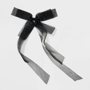 Organza Bow Hair Barrette - a New Day™ Black