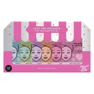 Holler and Glow Clay the Holidays Clay Masking Gift Set - 6pc