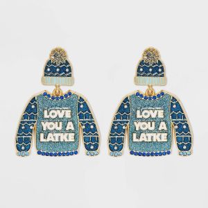 SUGARFIX by BaubleBar "Love You a Latke" Statement Earrings - Gold