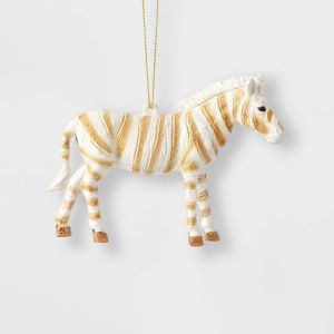 Zebra Christmas Tree Ornament White/Gold - Wondershop™