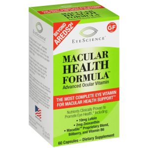 EyeScience Macular Health Formula - Advanced Ocular Vitamin Dietary Supplement Capsules 60 ct Box