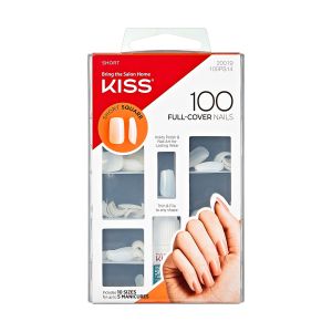 KISS 100 Acrylic Plain Full-Cover Nails (3 PACK, Short Square)"