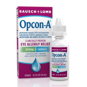 Bausch & Lomb Opcon-A Sterile Antihistamine and Redness Reliever Eye Drops, 0.5 fl oz"