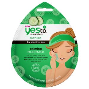 Yes To Cucumber Calming Mud Mask Single Use Soothing Face Mask 0.33 Oz