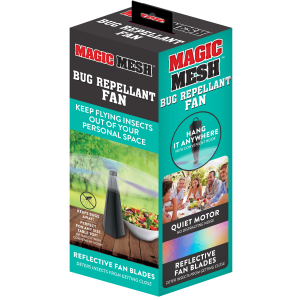 Magic Mesh Bug Repellant Fan Reflective Fan Blades, Targets All Flying Bug and Insects, Black"