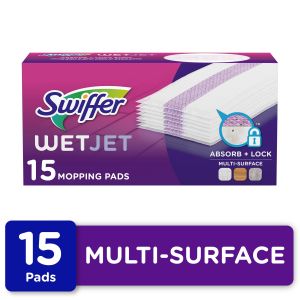 Swiffer Wet Jet Spray Mop Multi-Surface Mopping Pads Hard Surface Cleaners 15 Count