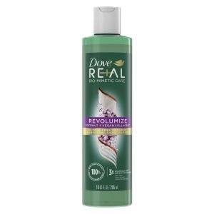 Dove Real Biomimetic Care Daily Shampoo with Vegan Collagen, Coconut, 10 fl oz"