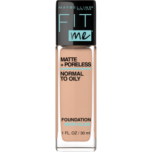 Maybelline Fit Me Matte + Poreless Liquid Foundation Makeup, True Beige, 1 fl oz"