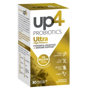 up4 Ultra High Potency Probiotic Supplement, Immune + Digestive Support, Non-GMO, Gluten-Free, Vegan, 30 Count"