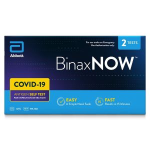 BinaxNOW COVID‐19 Antigen Self Test, 1 Pack, Double, 2-count, At Home COVID-19 Test, 2 Tests"