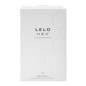 LELO HEX Original Ultra Thin Condoms for Men, 12 Pack, Latex with Hexagonal Structure"