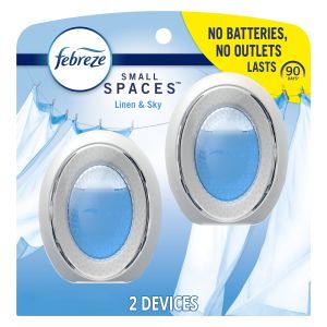 Febreze Small Spaces Air Freshener, Odor-Fighting, Linen & Sky, 2 Count"