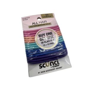 Scunci No Damage Medium Hold Hair Tie Elastics 15 Ct Pack Of 2