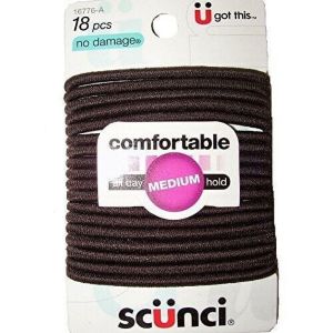 Scunci No Damage Hair Ties 18 Count Elastics Medium Hold Black