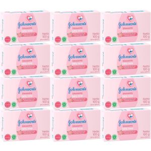 Johnson's Baby Blossoms Bar Soap, 3.5 Ounce / 100 Gram (Pack of 12) Imported"