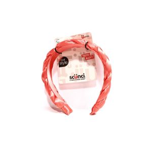 Scunci Braided Satin Feel Headband Pink