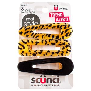 Scunci Salon Hair Clip, Assorted Colors, 3 Ct"