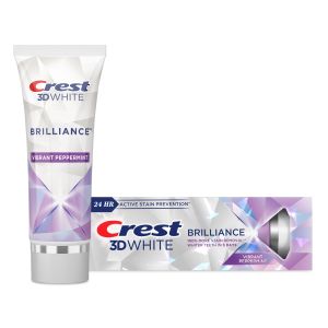 Crest 3D White Brilliance Vibrant Peppermint Teeth Whitening Toothpaste, 4.6 oz"