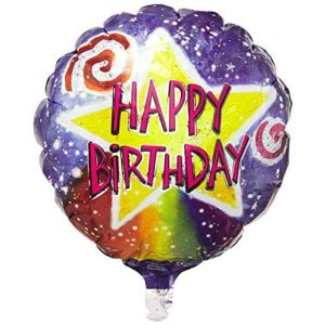 CTI Industries Happy B'day Watercolor Star Package Balloon, 18"", Multicolor"