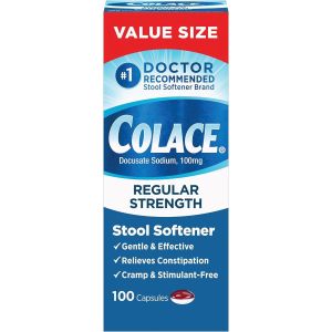 Colace Regular Stool Softener 100mg Docusate Sodium Capsules - 100 Count