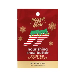 Holler and Glow Holiday Themed Printed Shea Butter Foot Masks - 0.60 fl