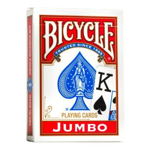 Bicycle Playing Cards, Jumbo Index, 1 Deck (Red or Blue - Color May Vary)"