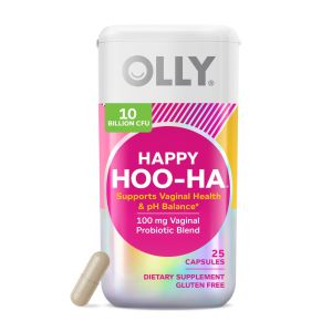 OLLY Happy Hoo-Ha, Women's Probiotic, Vaginal Health, Capsule Supplement, 25 Ct"