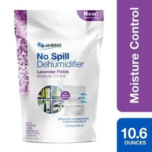 AirBOSS No Spill Dehumidifier with Calcium Chloride Beads Lavender Fields Scent 10.6 Oz